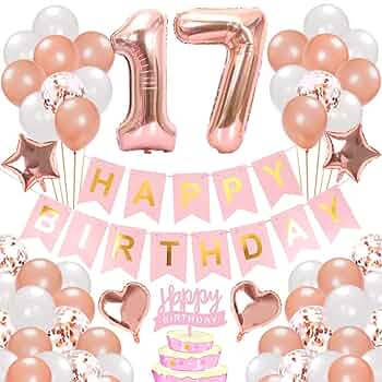 Amazon.co.jp: 64枚 17歳 誕生日 飾り付け 風船セット 数字